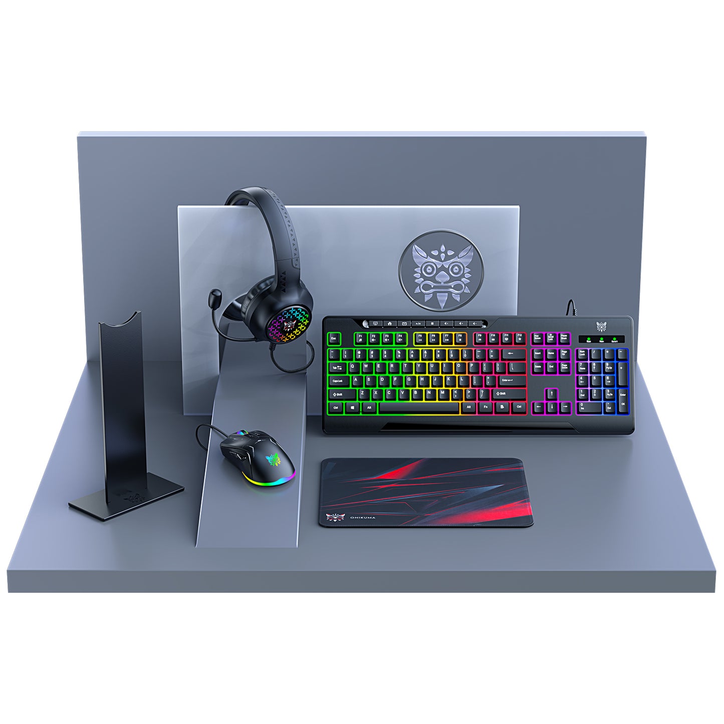 5 IN 1 Black Computer RGB Gaming Keyboard Mouse And Mouse Pad Gaming Keyboard Combo With Mouse Gift Set