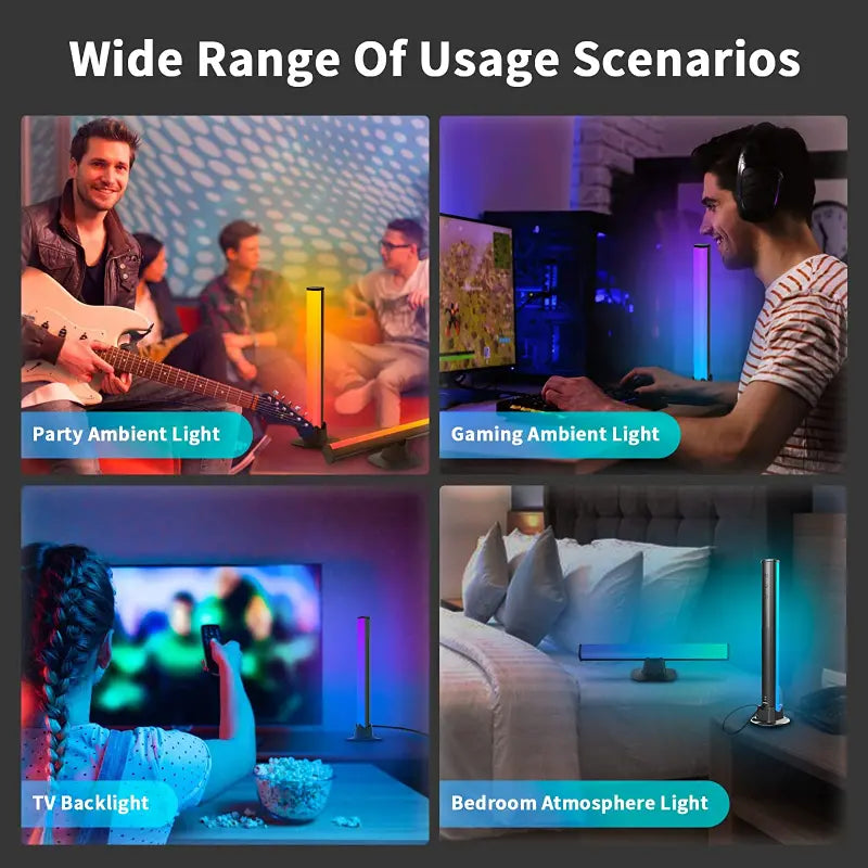1pc Smart RGB LED Light Bars Night Light With BT APP Control Music Rhythm Lights Backlight For Gaming TV Room Decoration Lamp