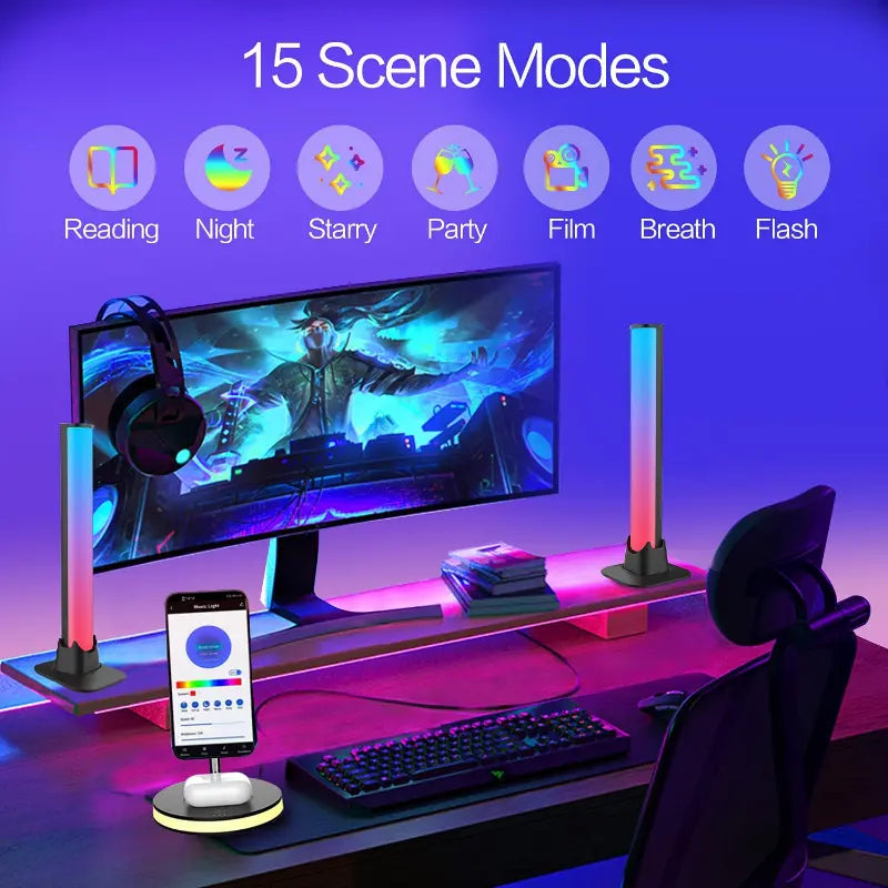 1pc Smart RGB LED Light Bars Night Light With BT APP Control Music Rhythm Lights Backlight For Gaming TV Room Decoration Lamp