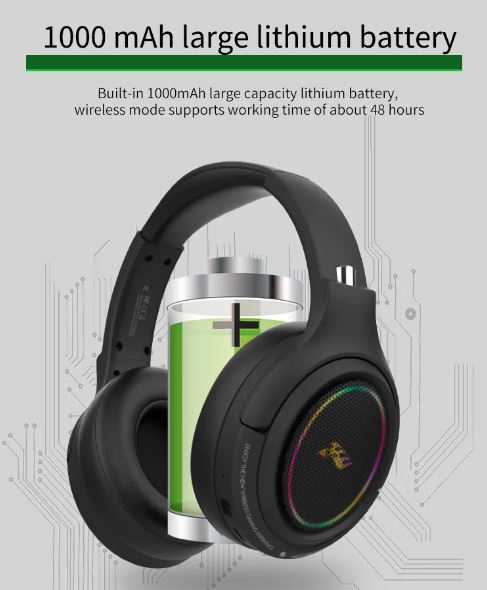 Bluetooth wireless headset Low Latency Gaming Headset LED RGB Microphone Pink / Black