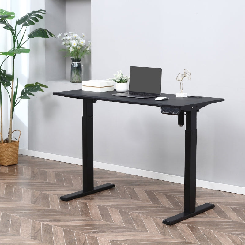 Electric Height Adjustable Standing Desk, 120 cm x 60 cm Memory Preset Stand Up Workstation for Home, Office, Black