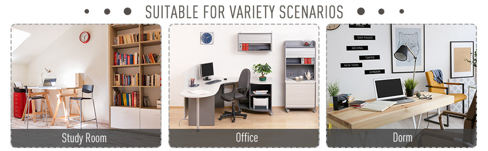 Modern Computer Desk with Drawers and Storage Shelves, Study Workstation, Writing Desk with Printer Stand for Home Office, Oak and White