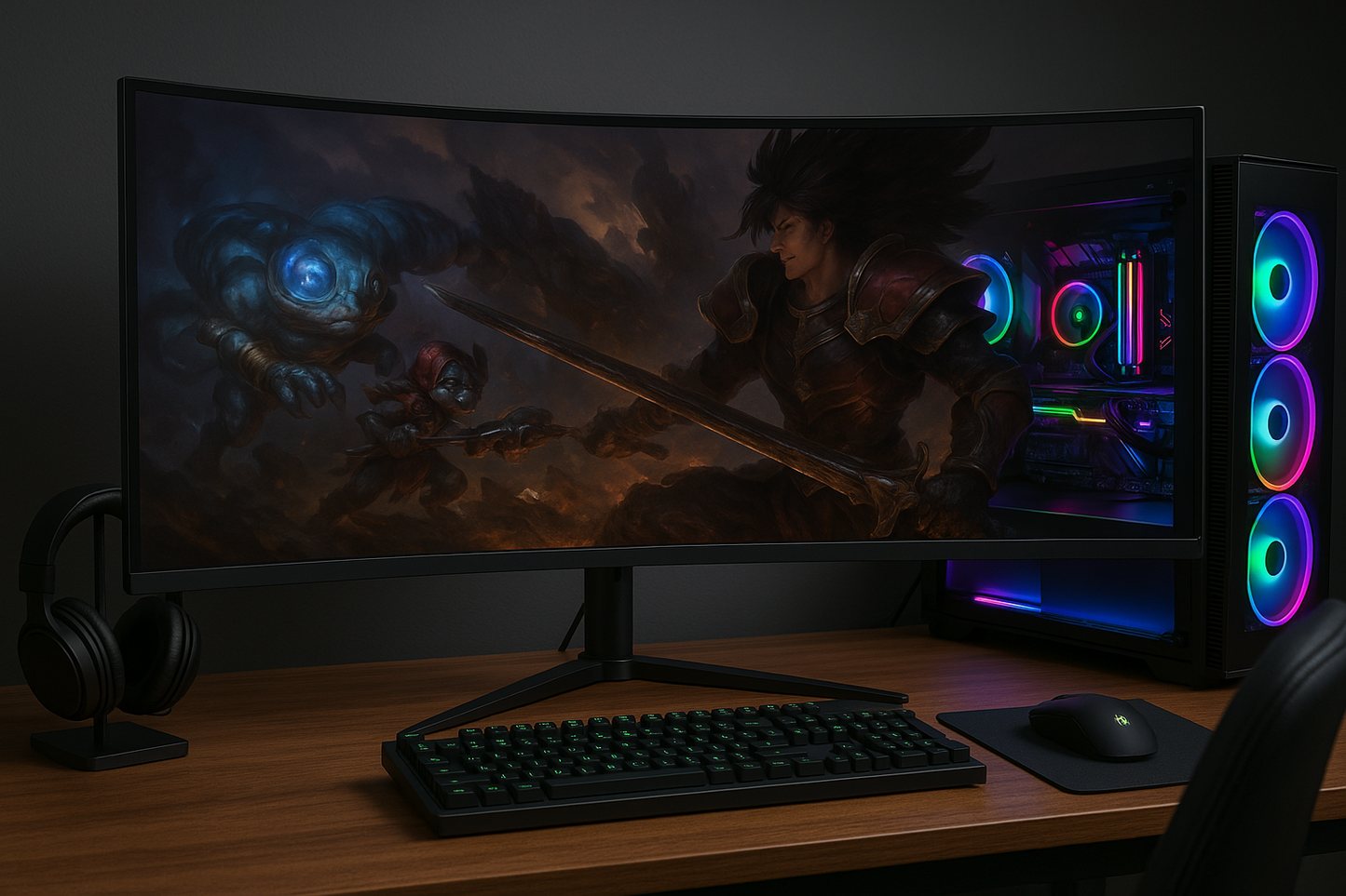 34" 2k 100hz Ultra Wide Curved Gaming Monitor Screen With Wide Spread Stand, Tillable Liftable