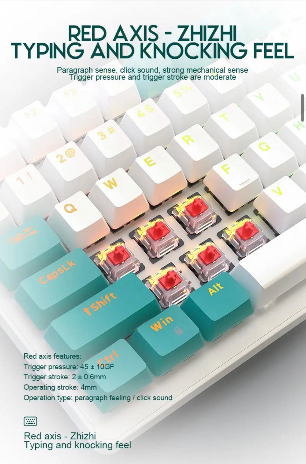 LED Mechanichal Gaming Keyboard Red Switch 100 KEY
