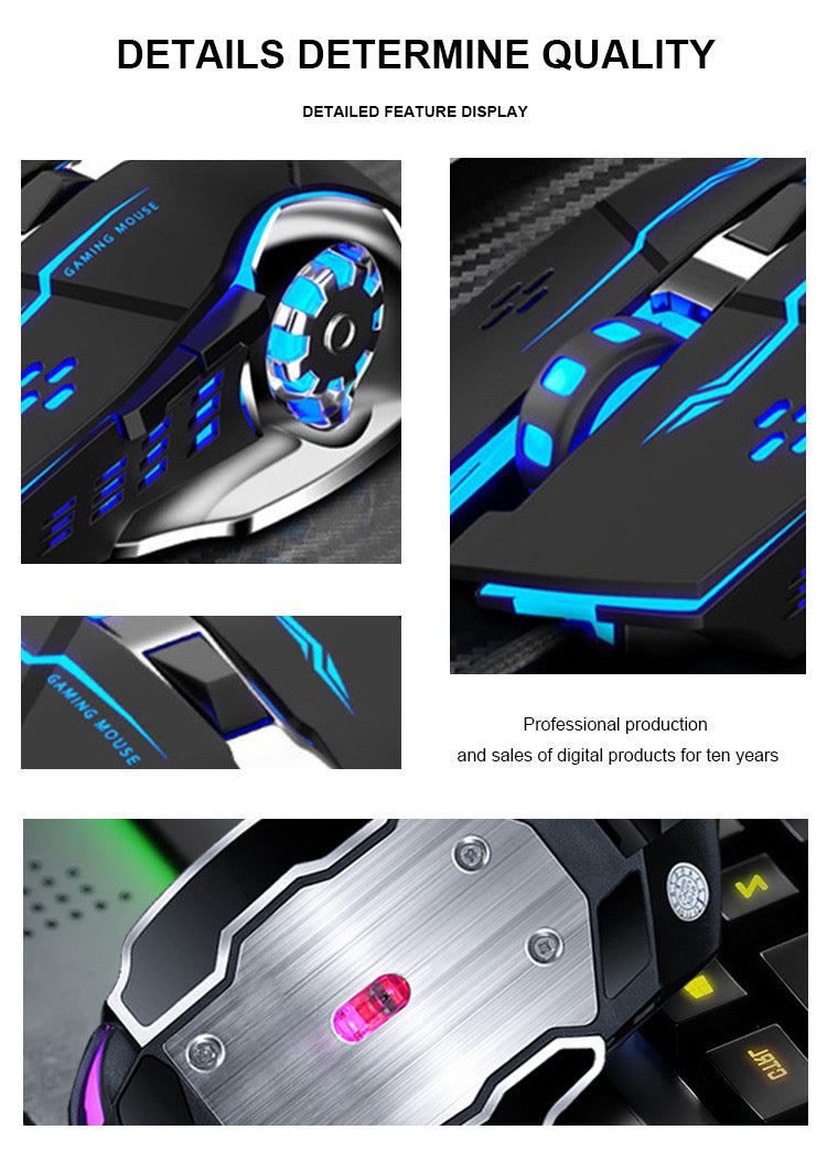 Comfortable Ergonomic 6 Level DPI RGB Gaming Mouse Wheel Design Mechanical like look