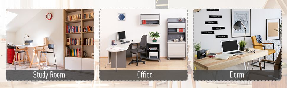 Computer Desk with Display Stand, Sliding Keyboard Tray Drawer and Host Box Shelf Home Office Workstation Black
