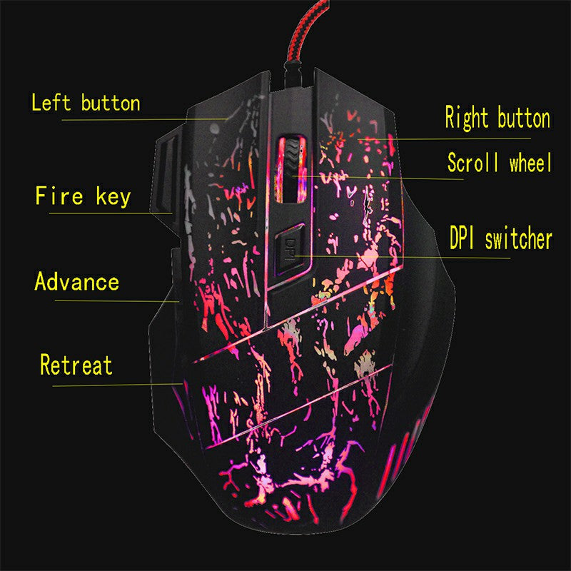 5500 dpi Optical Wired Gaming Mouse LED Backlit Professional Gaming Mouse