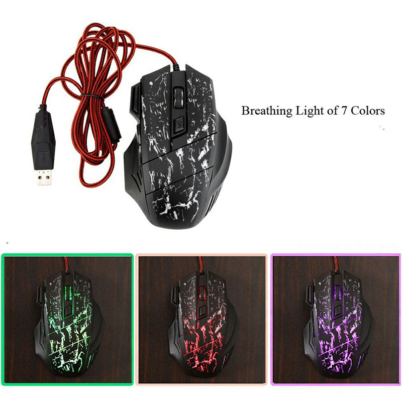 5500 dpi Optical Wired Gaming Mouse LED Backlit Professional Gaming Mouse