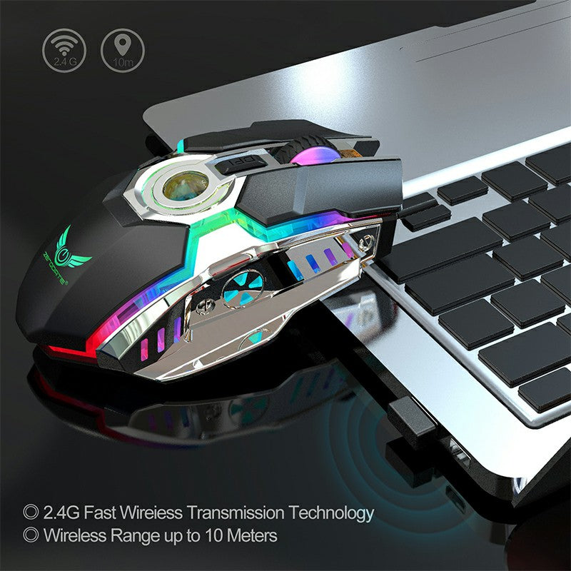 T30 2.4GHz Wireless 4-Keys 1600 DPI Adjustable Ergonomics Optical Vertical Mouse RGB Glowing Mouse