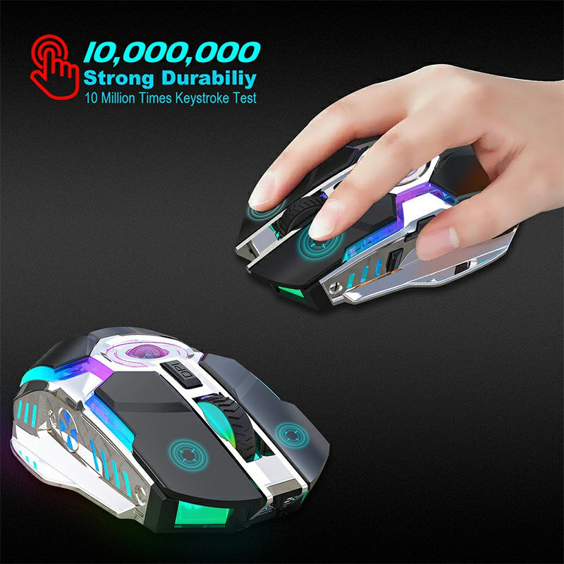 T30 2.4GHz Wireless 4-Keys 1600 DPI Adjustable Ergonomics Optical Vertical Mouse RGB Glowing Mouse