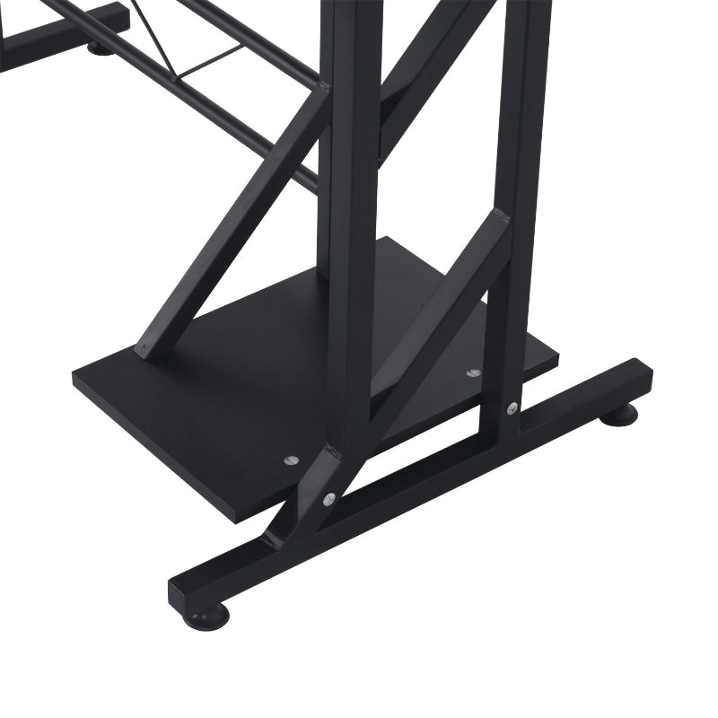 Computer Desk with Display Stand, Sliding Keyboard Tray Drawer and Host Box Shelf Home Office Workstation Black