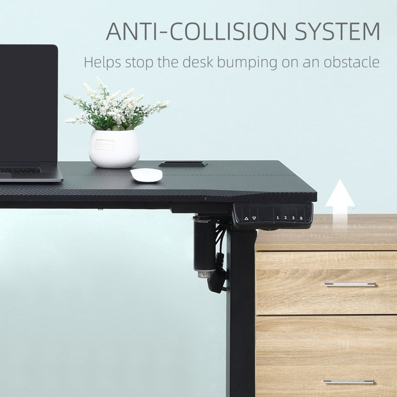 Electric Height Adjustable Standing Desk, 120 cm x 60 cm Memory Preset Stand Up Workstation for Home, Office, Black