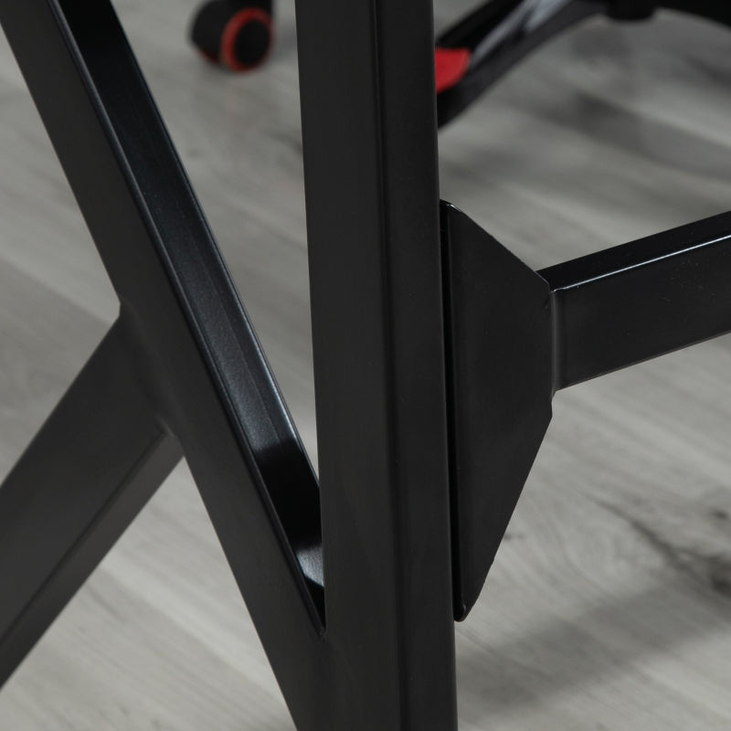 Gaming desk with Cup Holder Headphone Hook Feet Adjustable 120 x 66 x 75cm Black