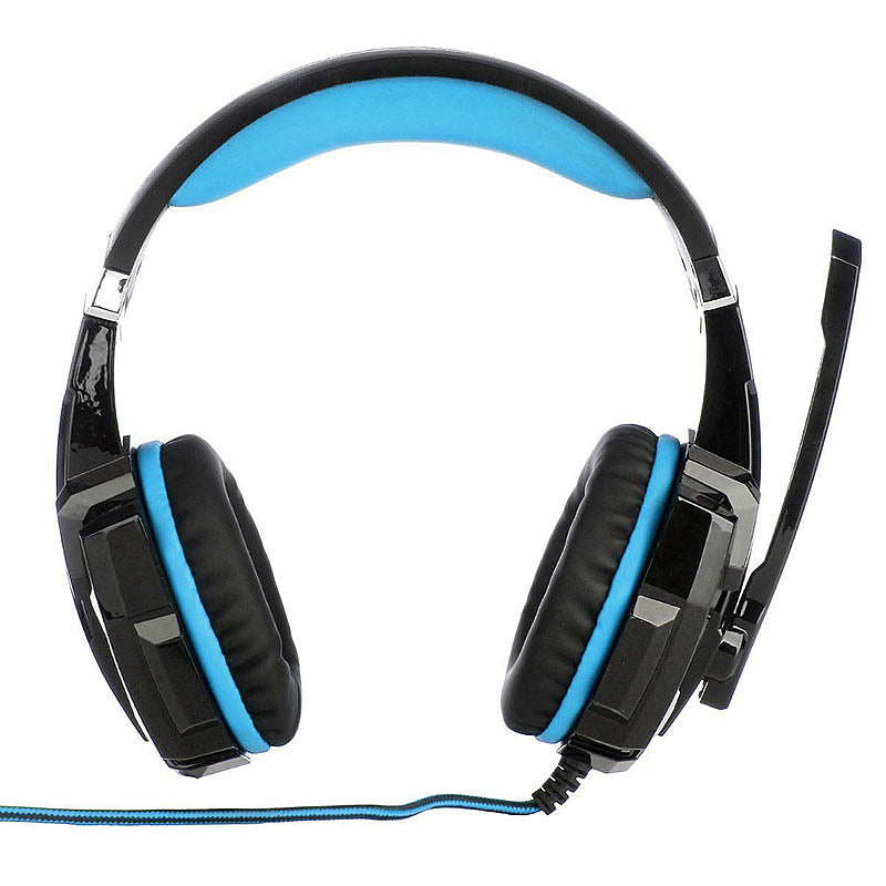 3.5mm LED Gaming Headset with MIC HiFi Headphones for Laptop Xbox - Black + Blue