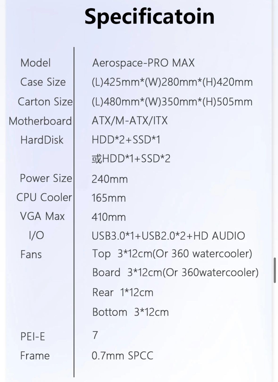 Two Panel White Transparent Tempered Glass 0.7mm SPCC Cool OEM Design Computer Accessories USB3.0 ATX Mid Tower PC Case