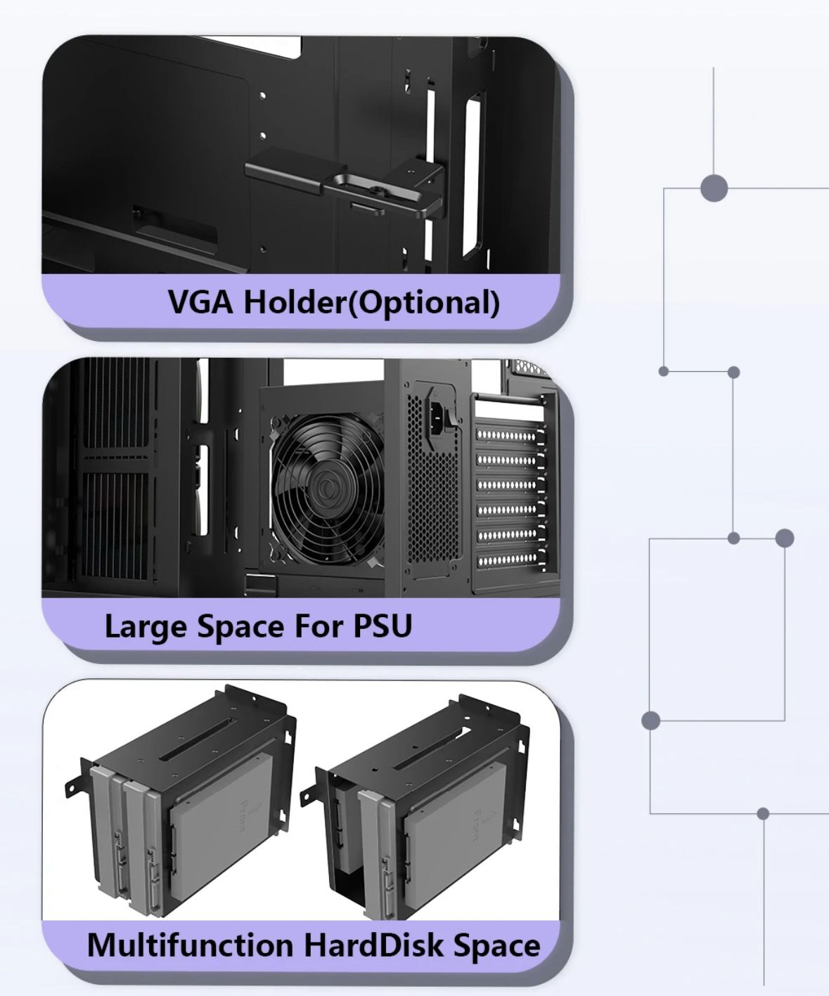 Two Panel White Transparent Tempered Glass 0.7mm SPCC Cool OEM Design Computer Accessories USB3.0 ATX Mid Tower PC Case