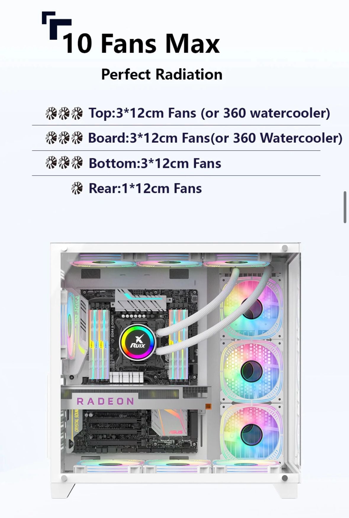 Two Panel White Transparent Tempered Glass 0.7mm SPCC Cool OEM Design Computer Accessories USB3.0 ATX Mid Tower PC Case
