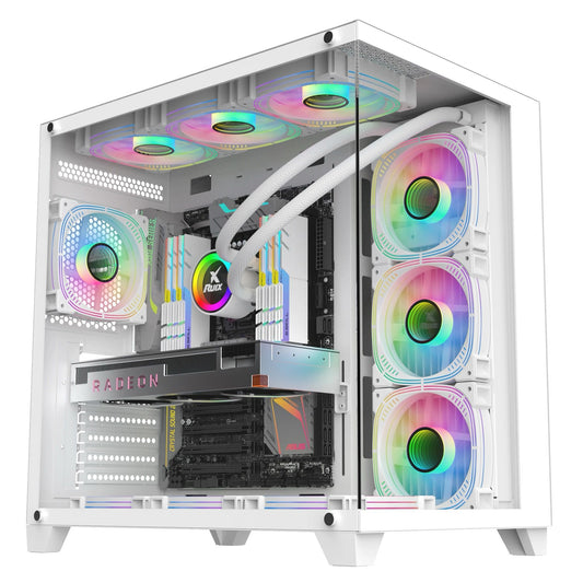 Two Panel White Transparent Tempered Glass 0.7mm SPCC Cool OEM Design Computer Accessories USB3.0 ATX Mid Tower PC Case