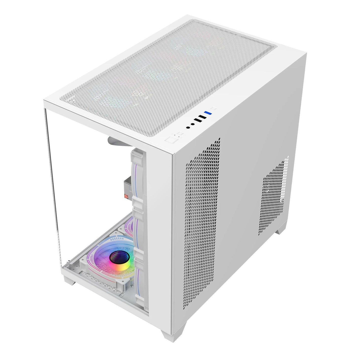 Two Panel White Transparent Tempered Glass 0.7mm SPCC Cool OEM Design Computer Accessories USB3.0 ATX Mid Tower PC Case