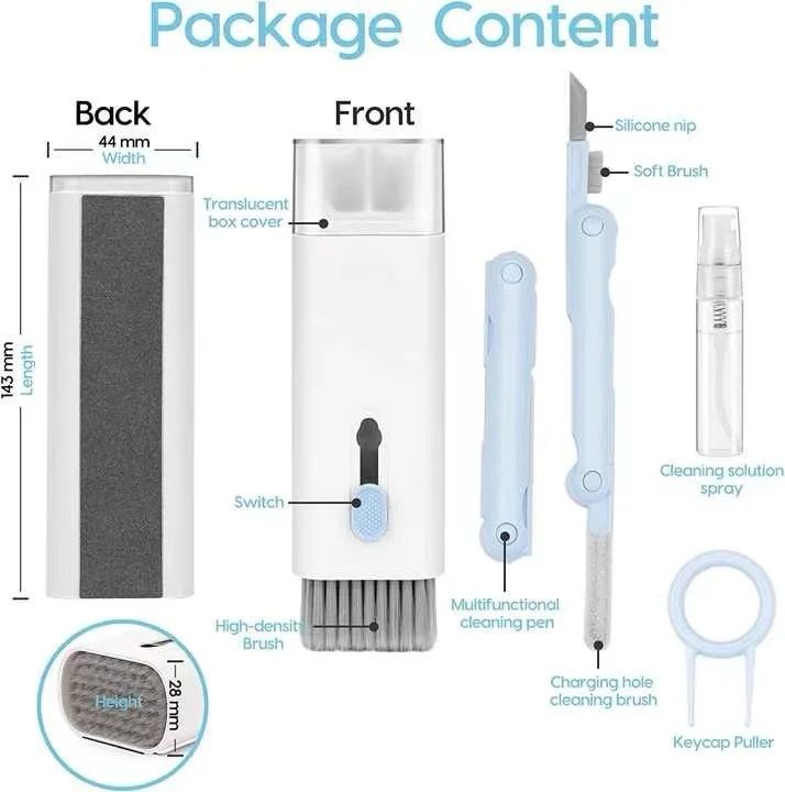 Multifunctional Keyboard Earphone Electronics Cleaner Brush Kit 7 in 1 Computer Phone Cleaning Set