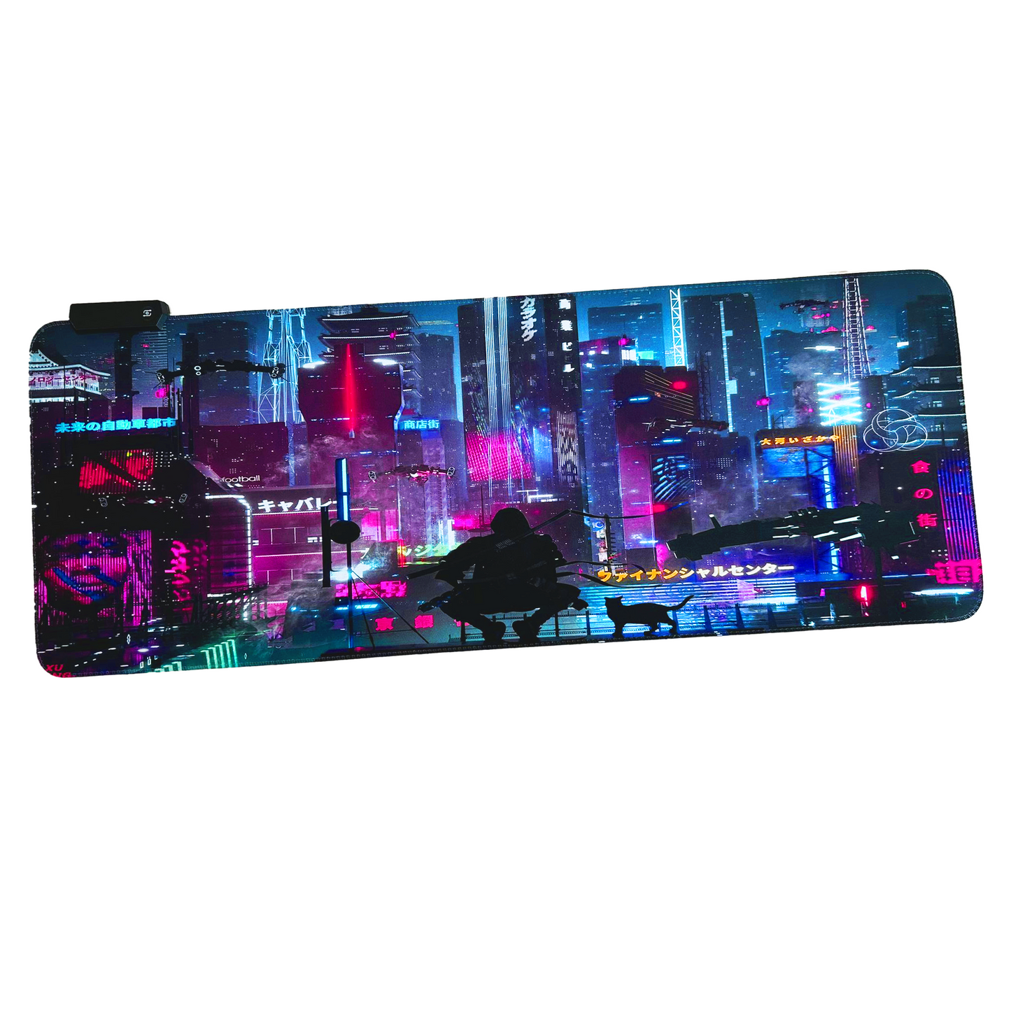 Cyberpunk Night City Dystopian DS2 LED Mouse Mat Mouse Pad 7 led lights smooth surface