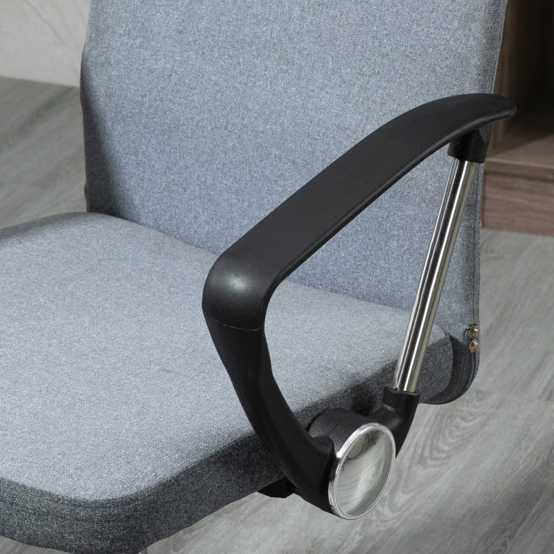 Office Chair gaming chair Linen Fabric Swivel Computer Desk Chair Home Study Adjustable Chair with Wheels, Grey