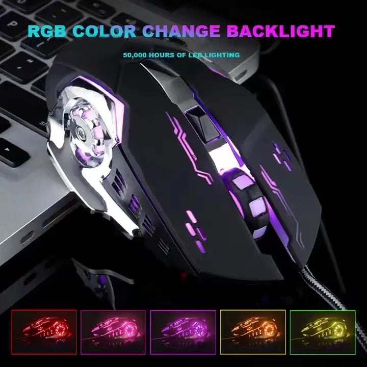 Comfortable Ergonomic 6 Level DPI RGB Gaming Mouse Wheel Design Mechanical like look