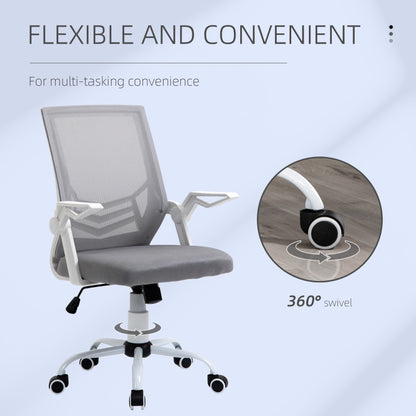 Office Chair, Gaming chair Ergonomic Desk Chair with Flip-up Arm and Lumbar Back Support for Home, Grey
