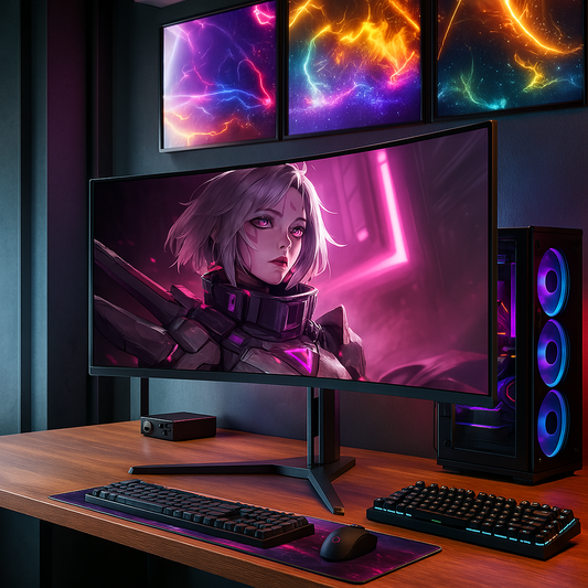 34" 2k 100hz Ultra Wide Curved Gaming Monitor Screen With Wide Spread Stand, Tillable Liftable