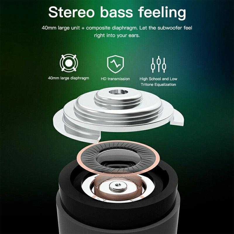Wireless Cat Ear Bluetooth 5.0 Stereo Bass Headset LED Lights Earphone for Adults - Grey / Dark Blue