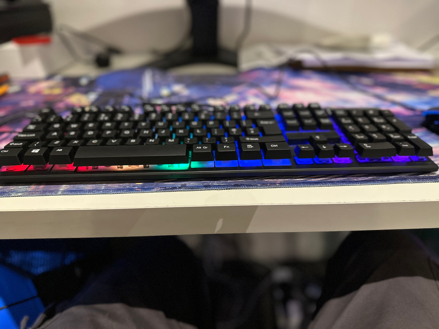 Wired USB Luminious Stiff RGB  Black Keyboard