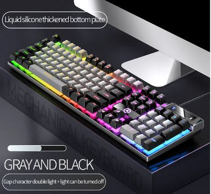 LED hybrid Backlit Keyboard 104key Water Resistant Black/ White/ Blue/ Pink/ Purple / Mixed colours