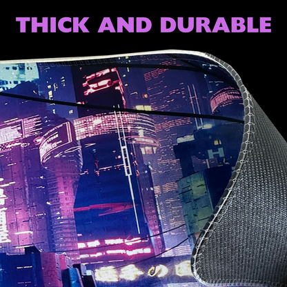 Cyberpunk Night City Dystopian DS4 LED Mouse Mat Mouse Pad 7 led lights smooth surface