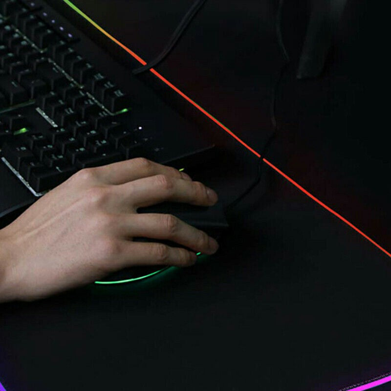 80 x 30CM RGB LED Lighting Gaming Mouse Pad for PC Laptop