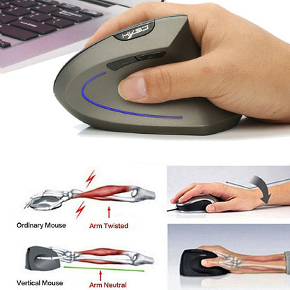 2.4GHz Wireless 4-Keys 2400 DPI Adjustable Ergonomics Mouse Optical Vertical Mouse Grey
