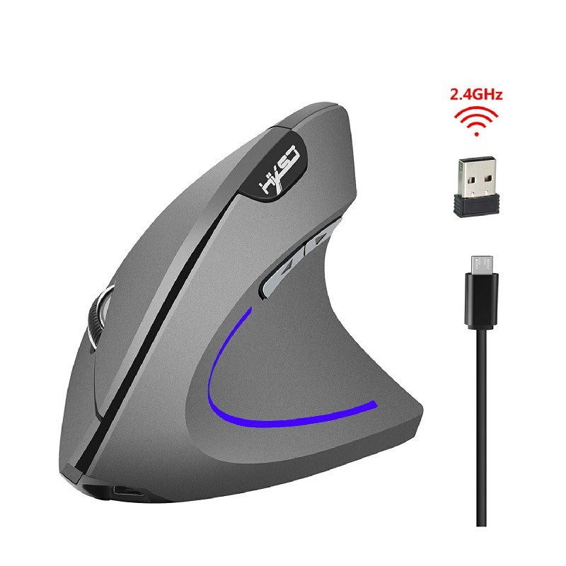 2.4GHz Wireless 4-Keys 2400 DPI Adjustable Ergonomics Mouse Optical Vertical Mouse Grey