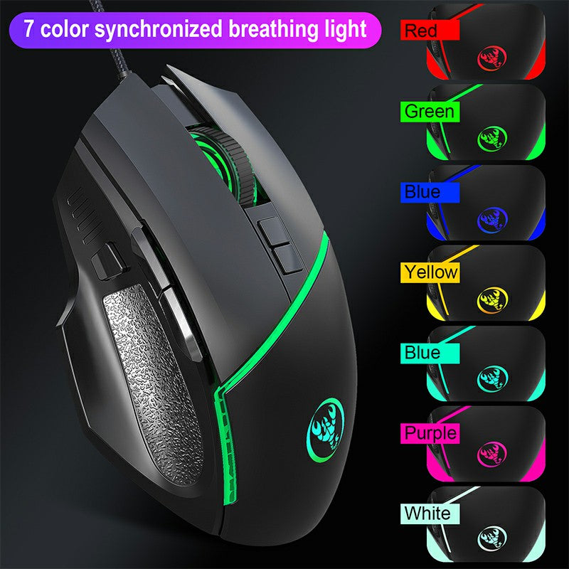 Scorpion RGB LED Colorful Ergonomics Gaming Mouse