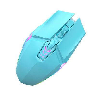 1600dpi RGB Lighting Gaming Wired Mouse with Silent Buttons - Blue