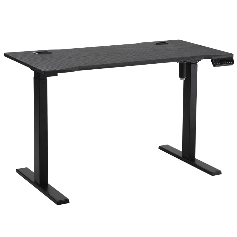 Electric Height Adjustable Standing Desk, 120 cm x 60 cm Memory Preset Stand Up Workstation for Home, Office, Black