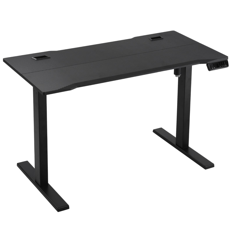 Electric Height Adjustable Standing Desk, 120 cm x 60 cm Memory Preset Stand Up Workstation for Home, Office, Black