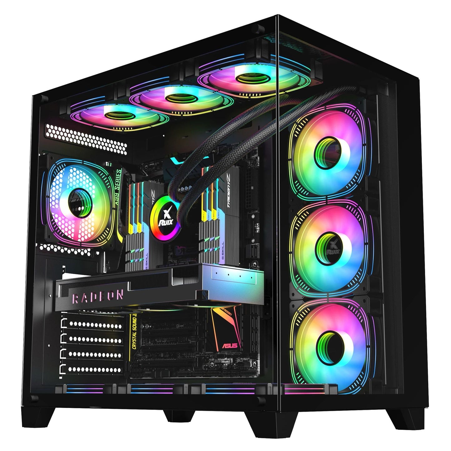 Two Panel Black Transparent Tempered Glass 0.7mm SPCC Cool OEM Design Computer Accessories USB3.0 ATX Mid Tower PC Case