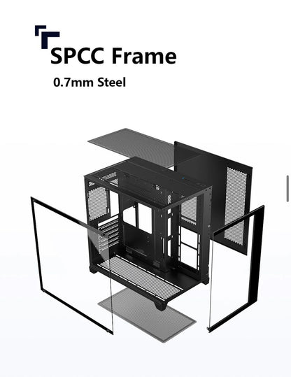 Two Panel Black Transparent Tempered Glass 0.7mm SPCC Cool OEM Design Computer Accessories USB3.0 ATX Mid Tower PC Case