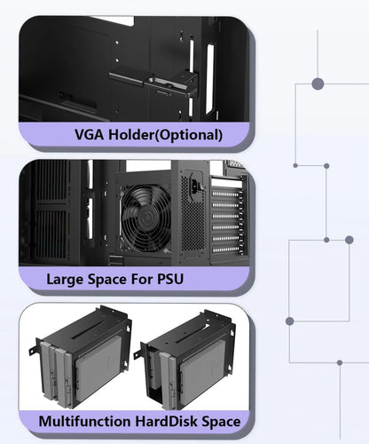 Two Panel Black Transparent Tempered Glass 0.7mm SPCC Cool OEM Design Computer Accessories USB3.0 ATX Mid Tower PC Case