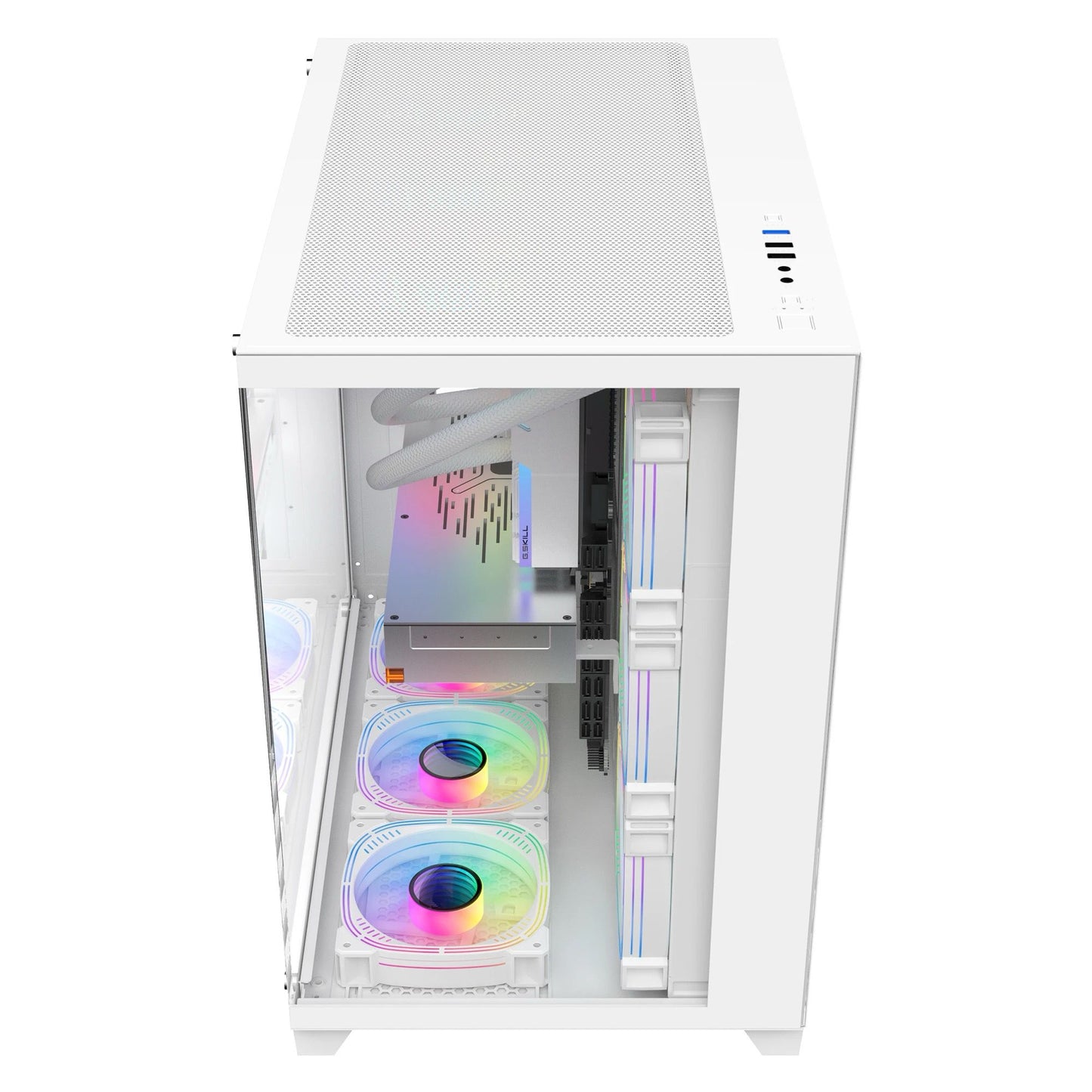 Two Panel White Transparent Tempered Glass 0.7mm SPCC Cool OEM Design Computer Accessories USB3.0 ATX Mid Tower PC Case