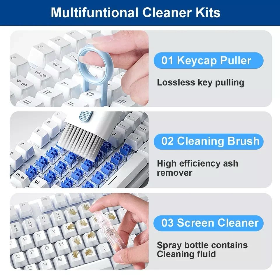 Multifunctional Keyboard Earphone Electronics Cleaner Brush Kit 7 in 1 Computer Phone Cleaning Set