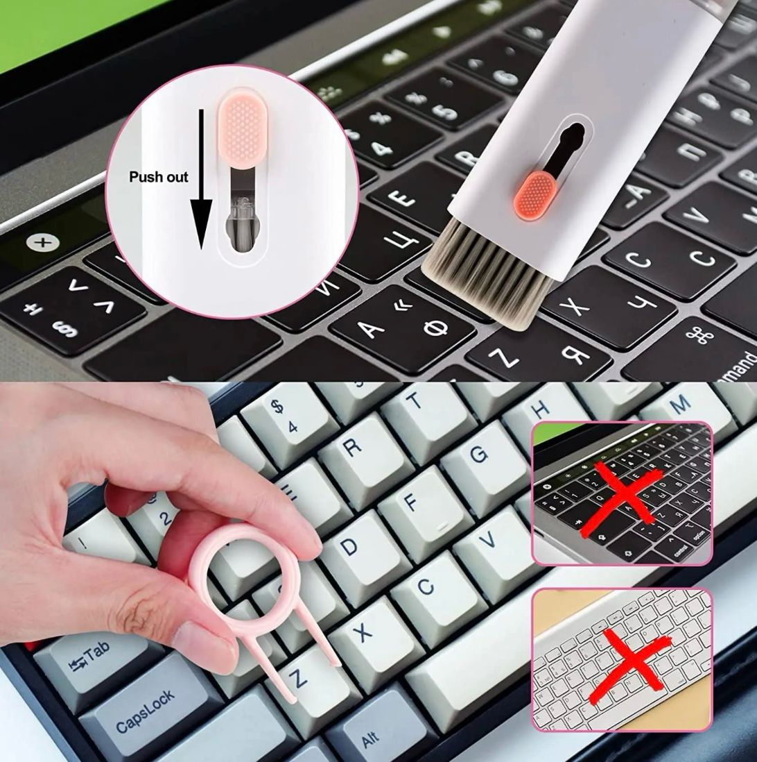 Multifunctional Keyboard Earphone Electronics Cleaner Brush Kit 7 in 1 Computer Phone Cleaning Set
