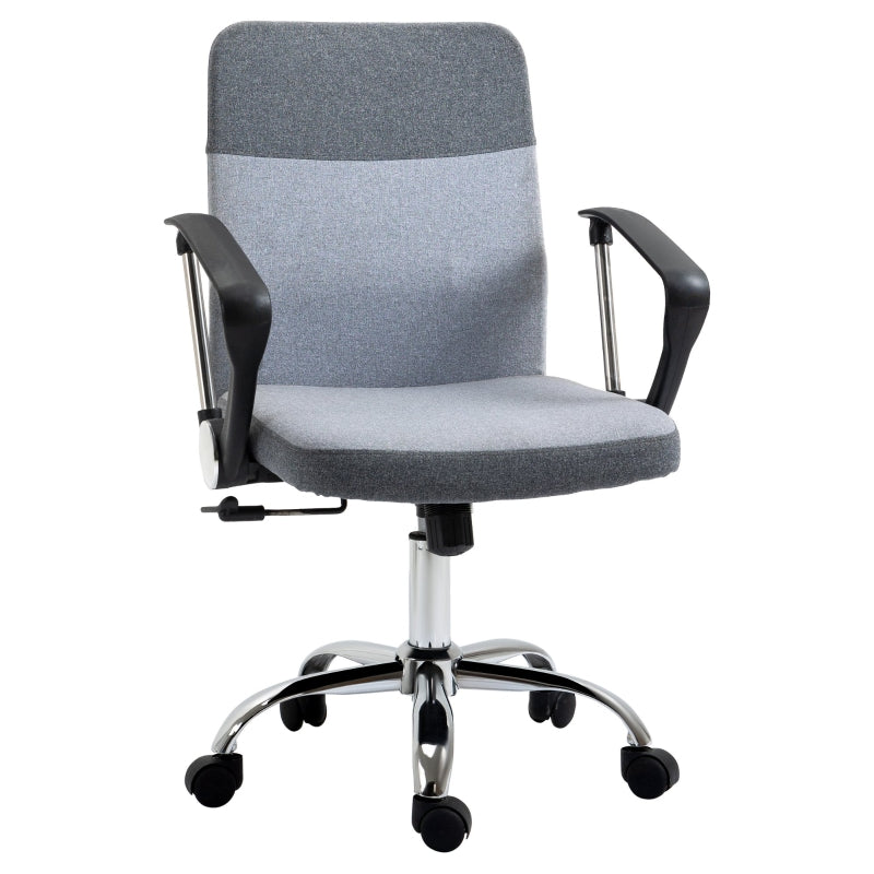 Office Chair gaming chair Linen Fabric Swivel Computer Desk Chair Home Study Adjustable Chair with Wheels, Grey