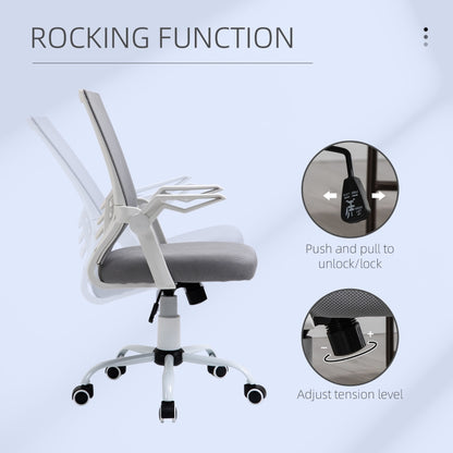 Office Chair, Gaming chair Ergonomic Desk Chair with Flip-up Arm and Lumbar Back Support for Home, Grey